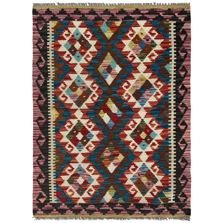 Afghan Vegetable Kilim Rug 2' 8" x 4' 1" Flat-Weave | No. AL69137