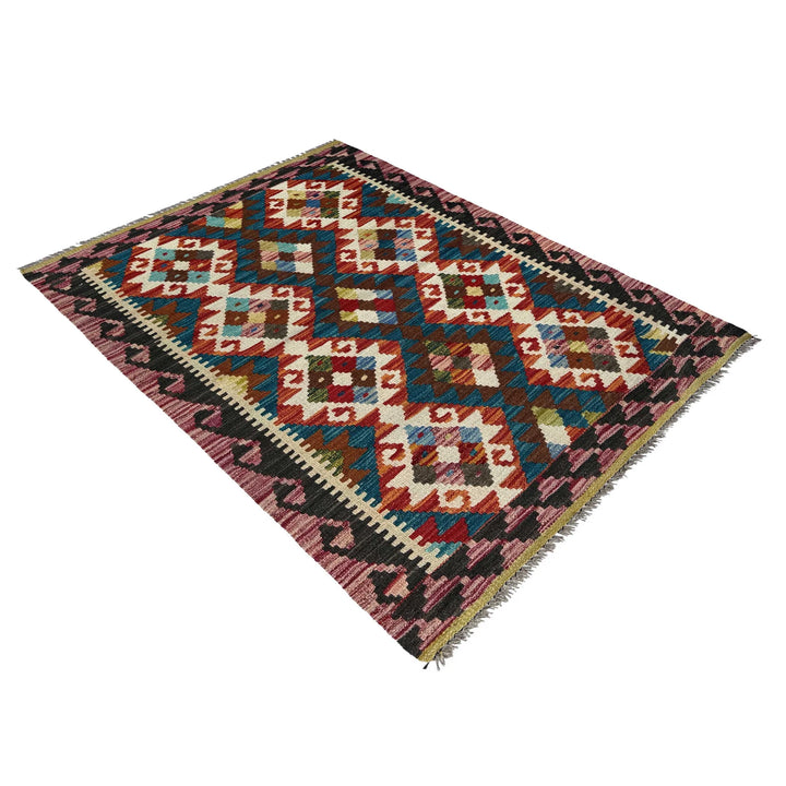 Afghan Vegetable Kilim Rug 2' 8" x 4' 1" Flat-Weave | No. AL69137