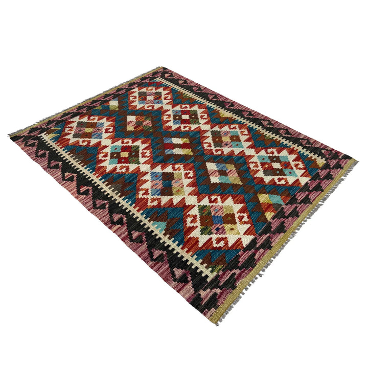 Afghan Vegetable Kilim Rug 2' 8" x 4' 1" Flat-Weave | No. AL69137