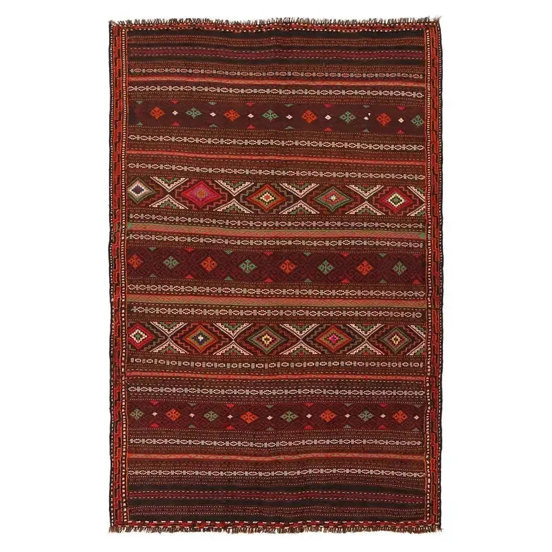 Afghan Kilim Rug 4' 0" x 6' 5" Flat-Weave | No. AL69153