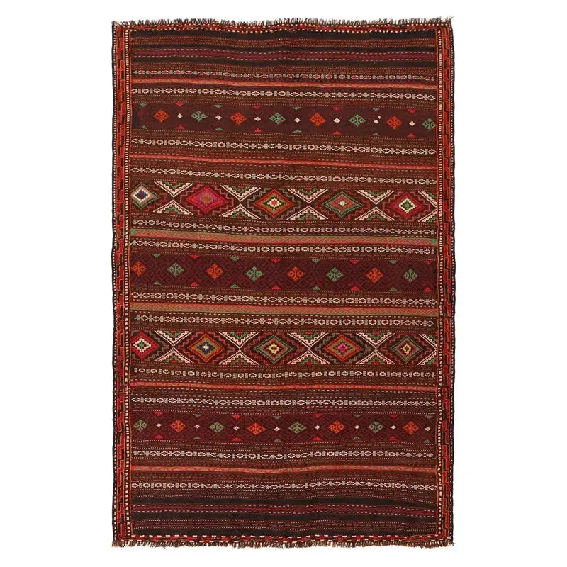 Afghan Kilim Rug 4' 0" x 6' 5" Flat-Weave | No. AL69153