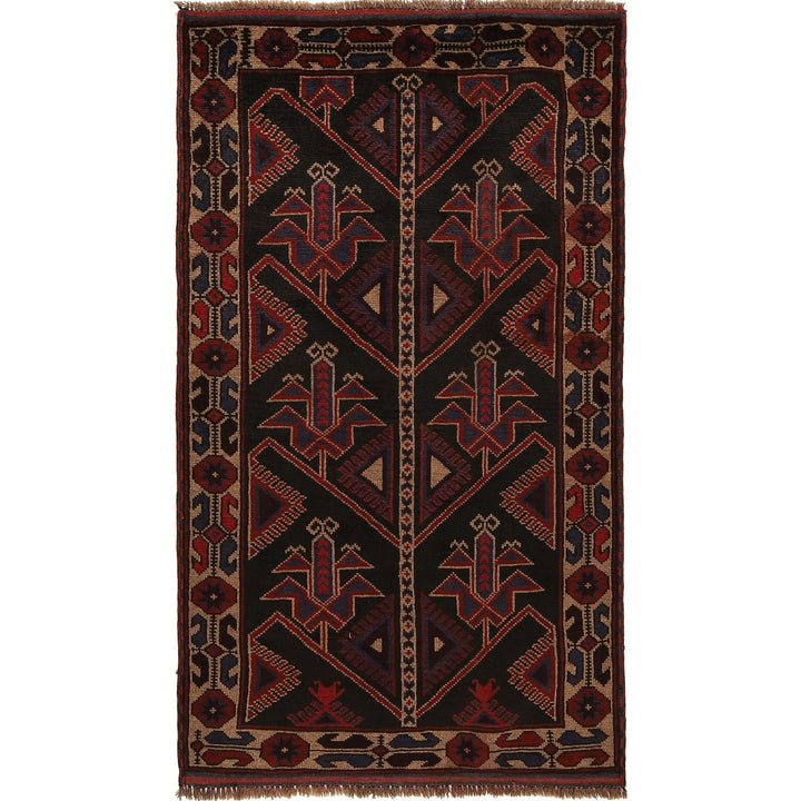 Afghan Baluchi Rug 2' 9" x 4' 10" Hand-Knotted | No. AL69251