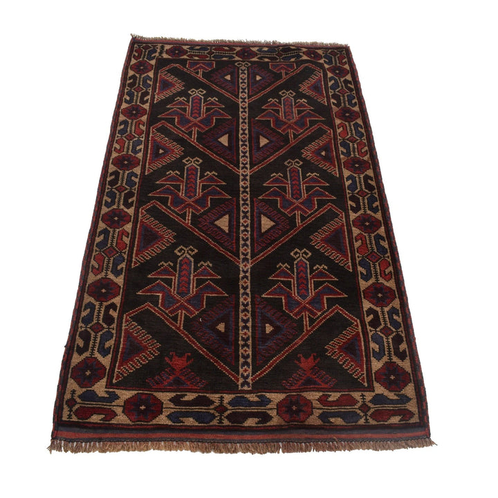Afghan Baluchi Rug 2' 9" x 4' 10" Hand-Knotted | No. AL69251