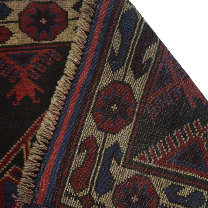 Afghan Baluchi Rug 2' 9" x 4' 10" Hand-Knotted | No. AL69251