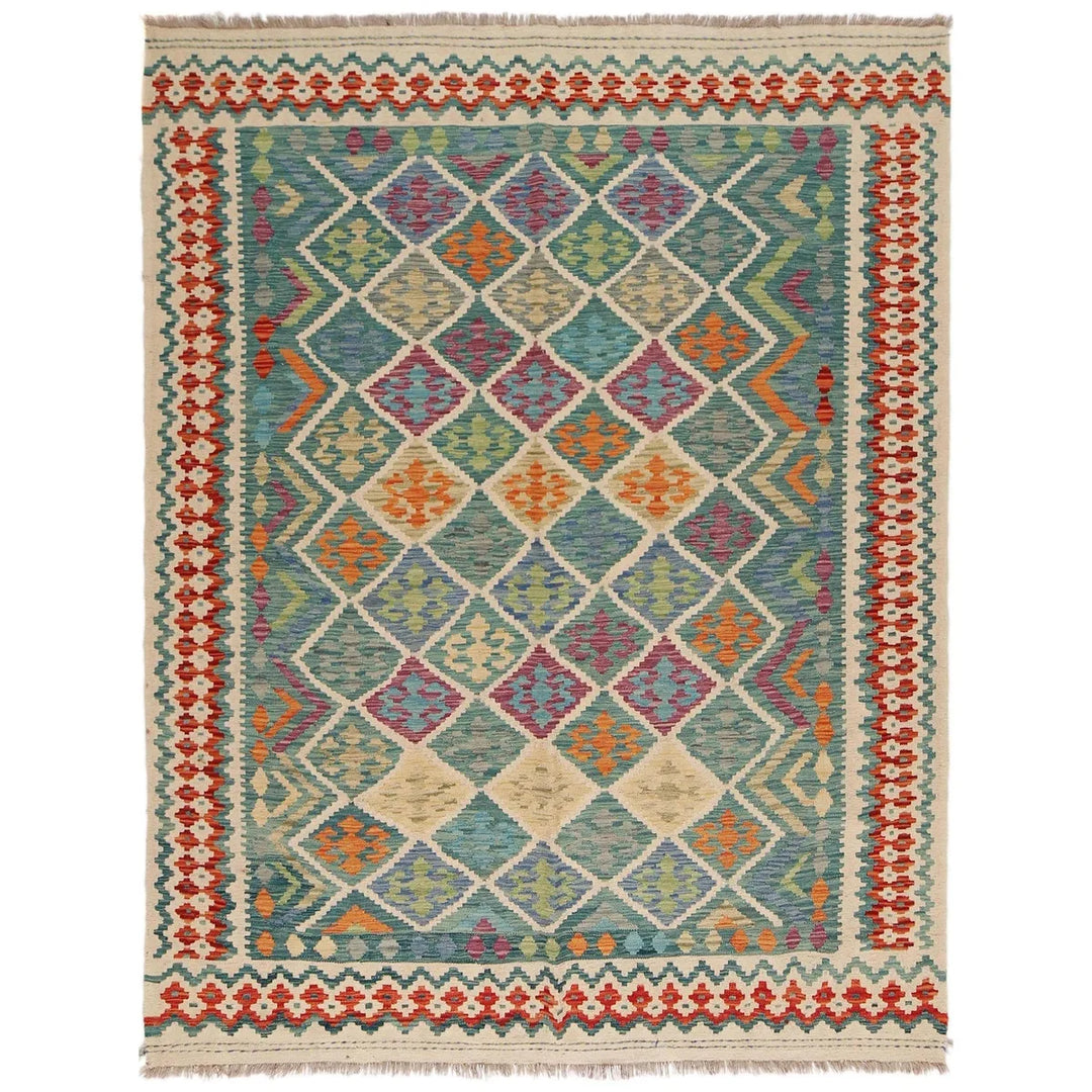Afghan Kilim Rug 6' 0" x 7' 10" Flat-Weave | No. AL69269