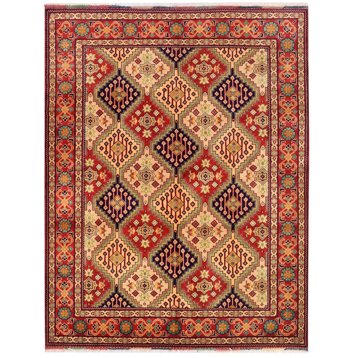 Afghan Baluchi Rug 4' 9" x 6' 2" Hand-Knotted | No. AL69333