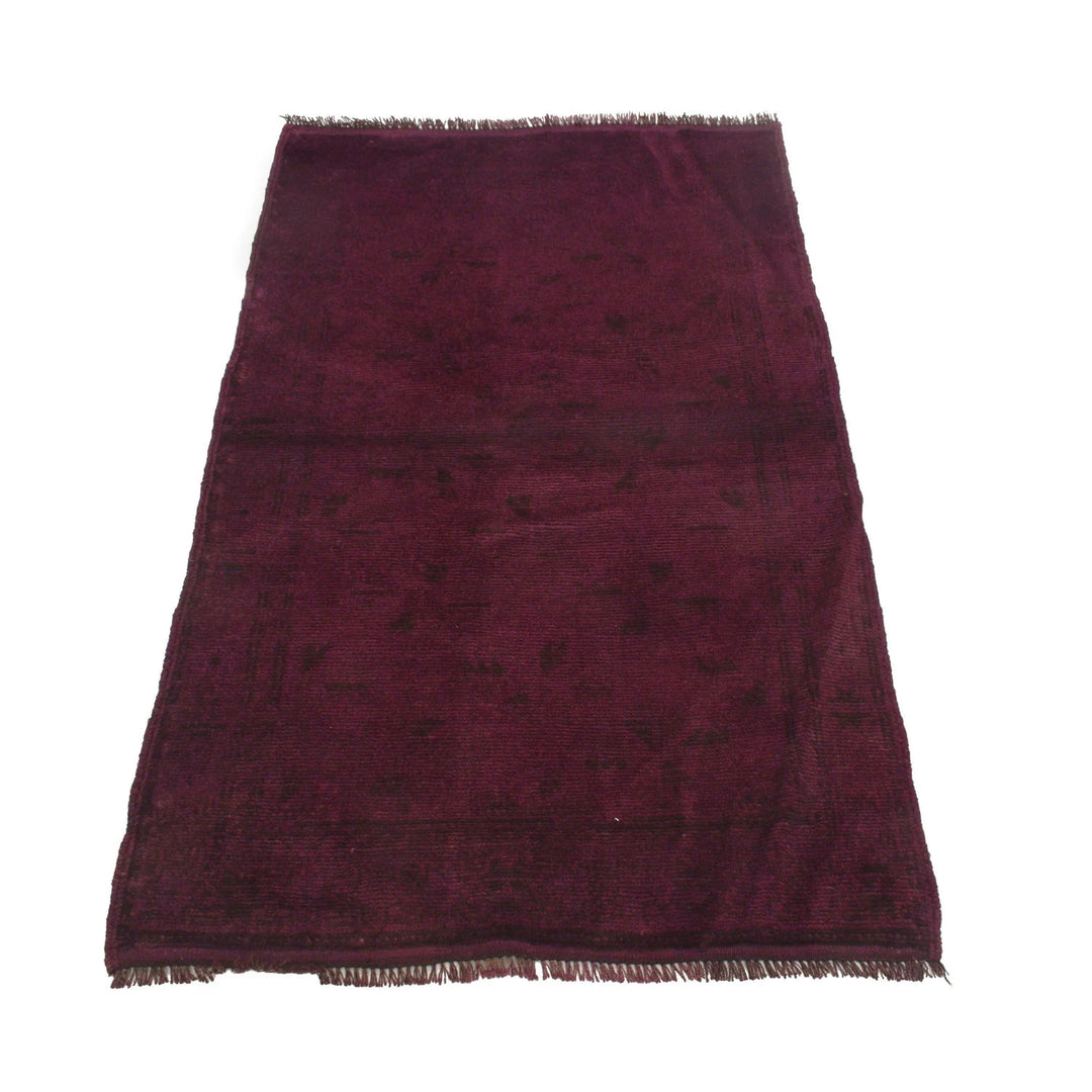 Purple Pakistani Overdye Rug 2' 9" x 4' 6" Hand-Knotted | No. AL69444