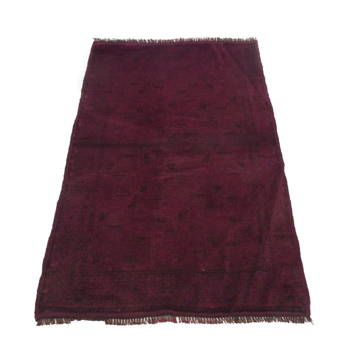 Purple Pakistani Overdye Rug 2' 9" x 4' 6" Hand-Knotted | No. AL69444