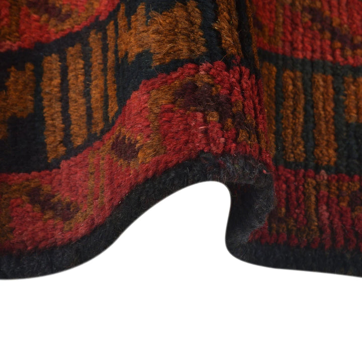 Red Afghan Baluchi Rug 3' 5" x 6' 4" Hand-Knotted | No. AL69588