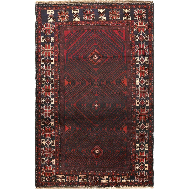 Afghan Baluchi Rug 4'3" x 6'9" Hand-Knotted | No. AL69632