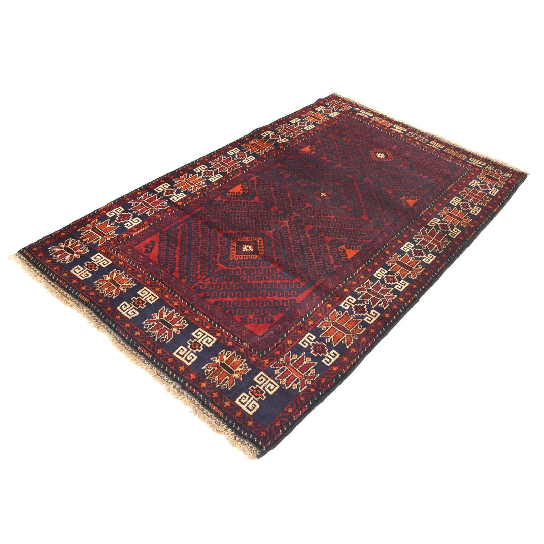 Afghan Baluchi Rug 4'3" x 6'9" Hand-Knotted | No. AL69632