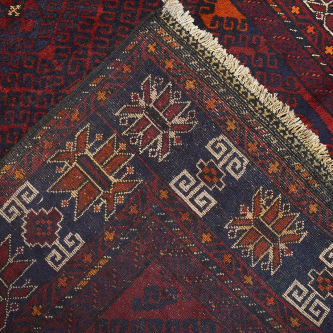 Afghan Baluchi Rug 4'3" x 6'9" Hand-Knotted | No. AL69632