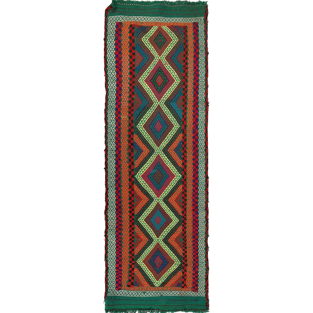 Afghan Suzuni Rug 2' 1" x 6' 9" Flat-Weave | No. AL69694