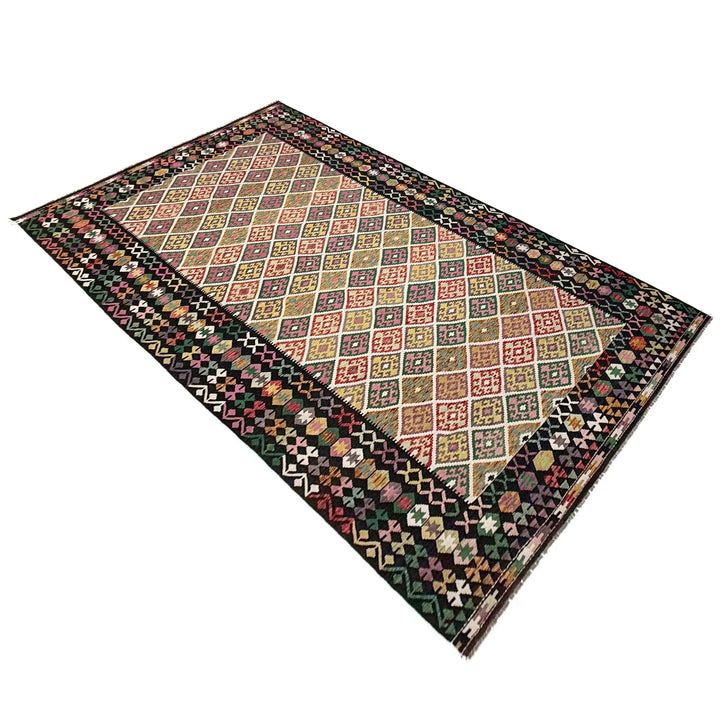 Afghan Vegetable Kilim Rug 9' 7" x 16' 4" Flat-Weave | No. AL696986