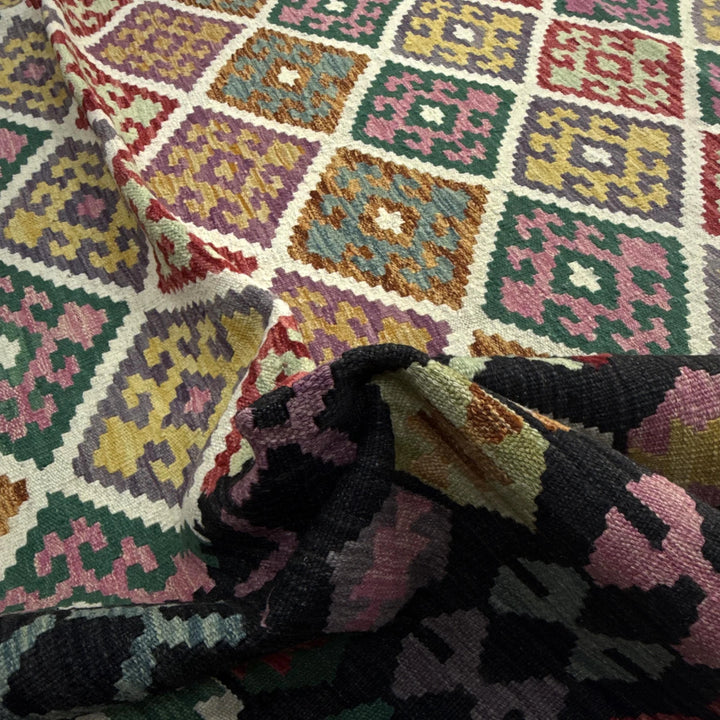 Afghan Vegetable Kilim Rug 9' 7" x 16' 4" Flat-Weave | No. AL696986