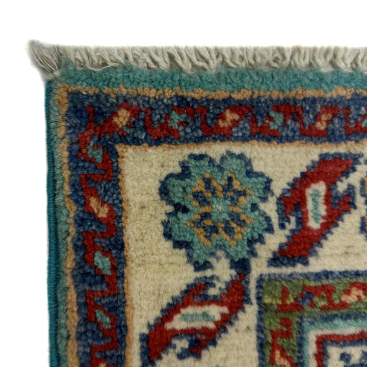 Blue Afghan Kazak Rug 2' 8" x 4' 0" Hand-Knotted | No. AL69783