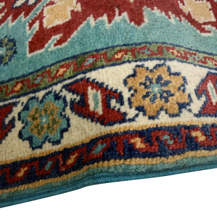 Blue Afghan Kazak Rug 2' 8" x 4' 0" Hand-Knotted | No. AL69783