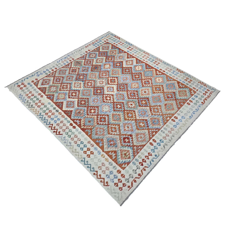 Afghan Vegetable Kilim Rug 8' 0" x 11' 1" Flat-Weave | No. AL697891