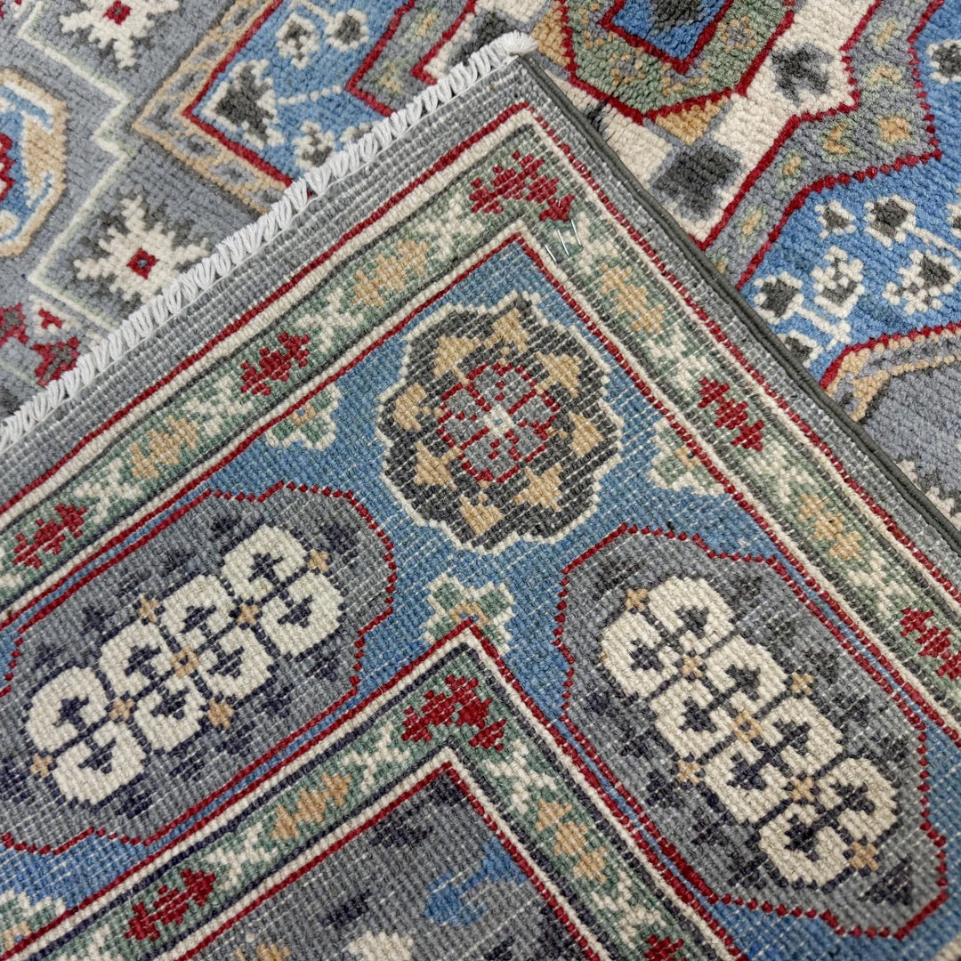 Gray Afghan Kazak Rug 3' 11" x 5' 11" Hand-Knotted | No. AL69793