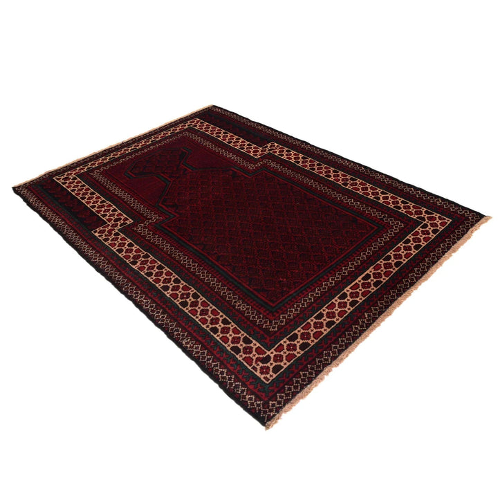 Red Afghan Prayer Rug 2' 11" x 4' 7" Hand-Knotted | No. AL69890