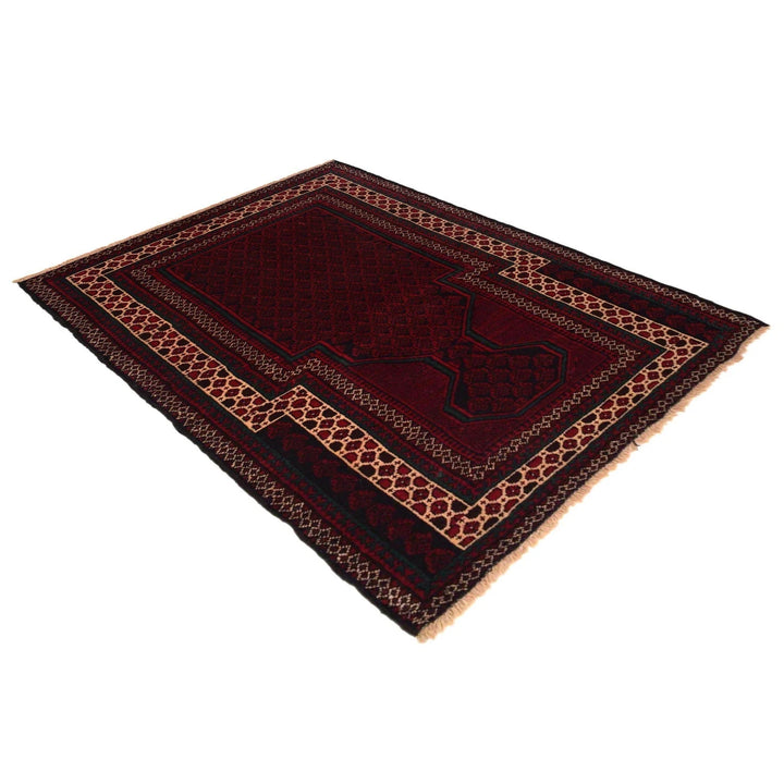 Red Afghan Prayer Rug 2' 11" x 4' 7" Hand-Knotted | No. AL69890