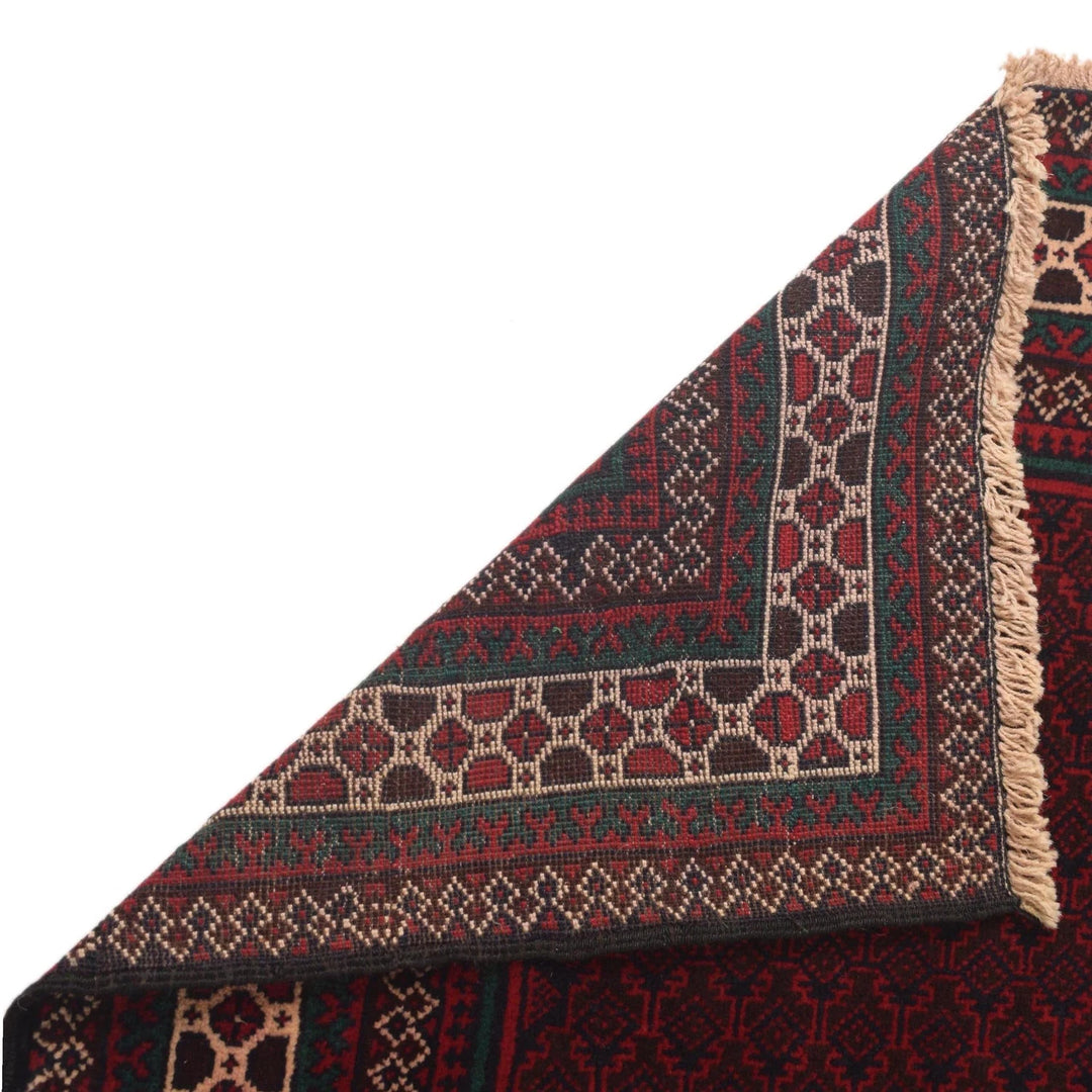 Red Afghan Prayer Rug 2' 11" x 4' 7" Hand-Knotted | No. AL69890