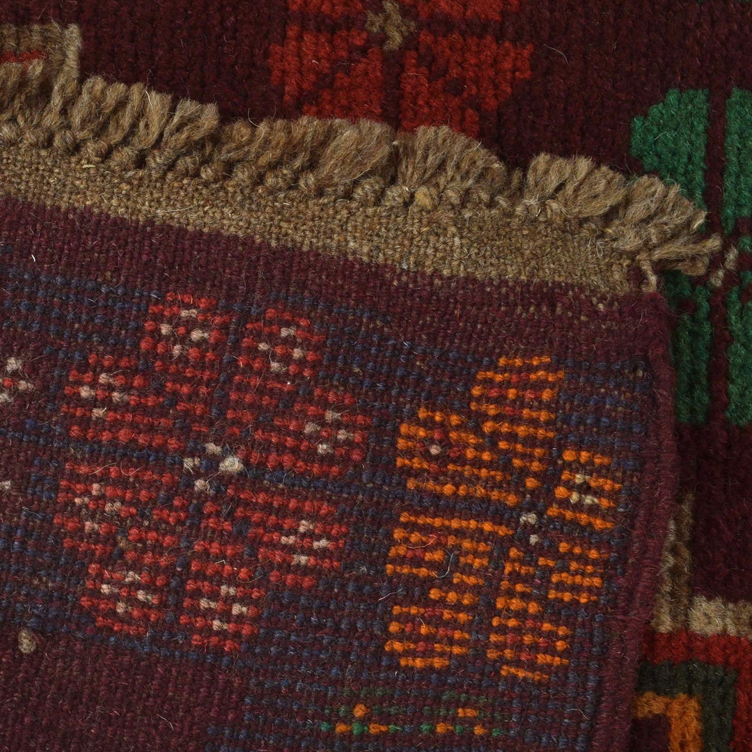 Afghan Baluchi Rug 3' 11" x 6' 4" Hand-Knotted | No. AL69947