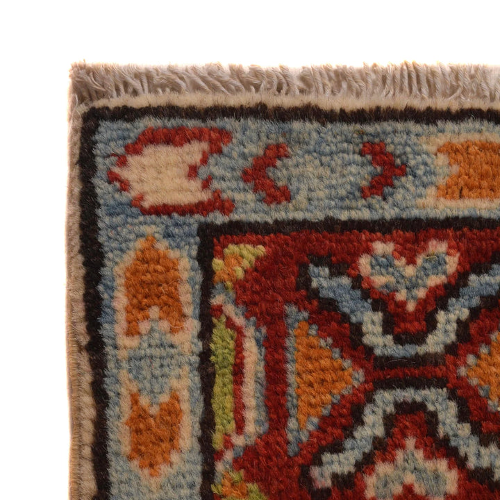 Beige Afghan Kazak Rug 3'3" x 5'1" Hand-Knotted | No. AL70043