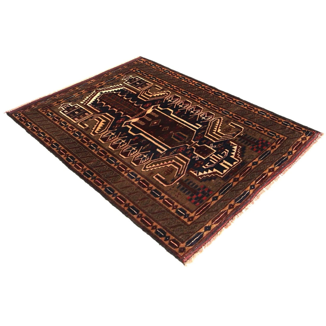 Afghan Prayer Rug 2' 9" x 3' 10" Hand-Knotted | No. AL70057