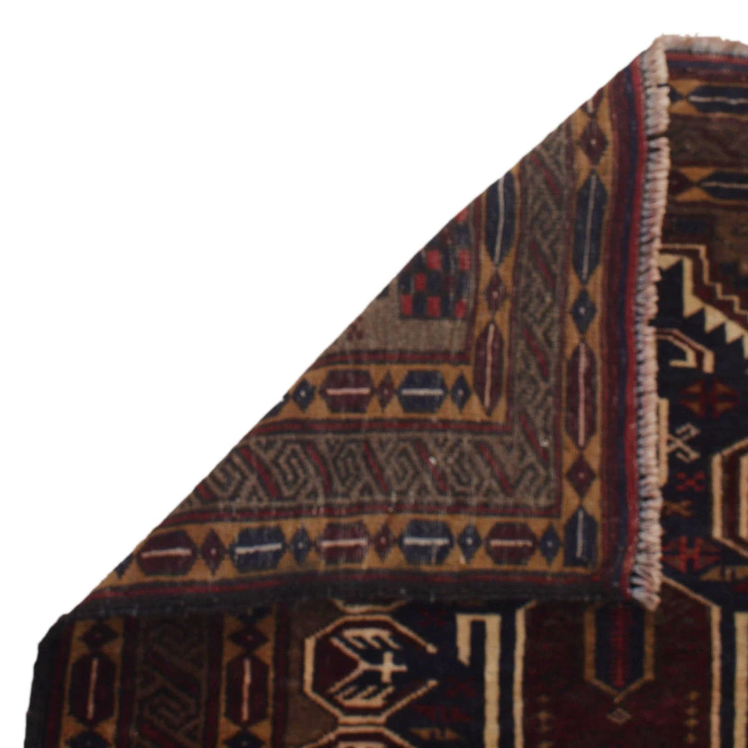 Afghan Prayer Rug 2' 9" x 3' 10" Hand-Knotted | No. AL70057