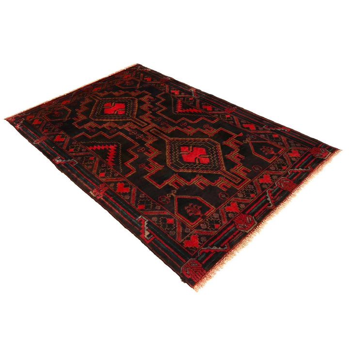 Afghan Baluchi Rug 2' 11" x 4' 9" Hand-Knotted | No. AL70139