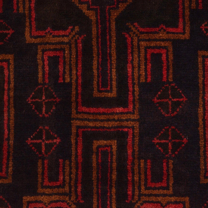Afghan Baluchi Rug 2' 11" x 4' 9" Hand-Knotted | No. AL70139