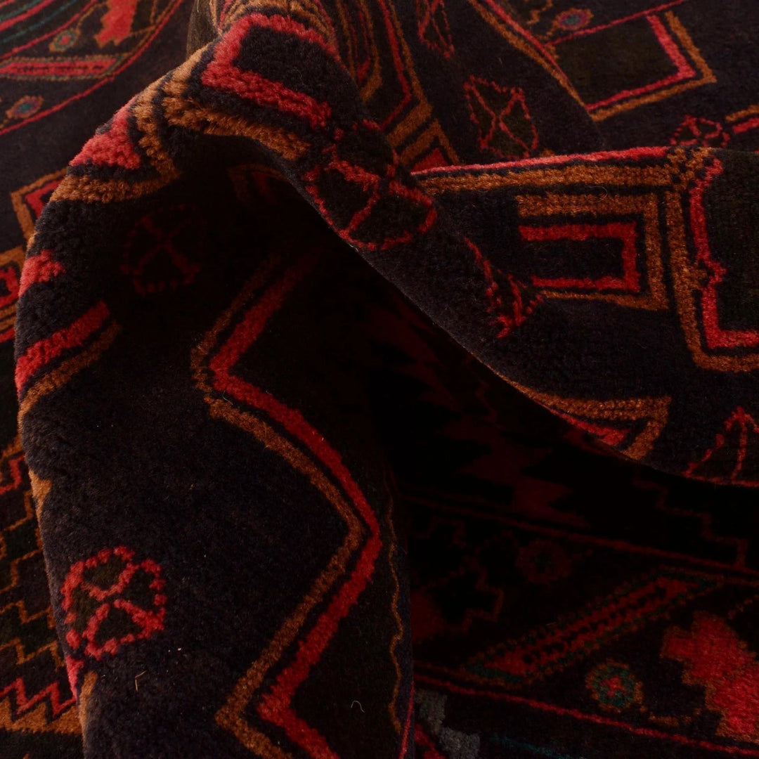 Afghan Baluchi Rug 2' 11" x 4' 9" Hand-Knotted | No. AL70139