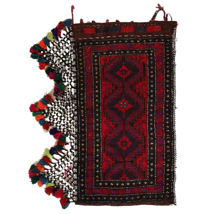 Afghan Baluchi Rug 1' 8" x 3' 2" Hand-Knotted | No. AL70176