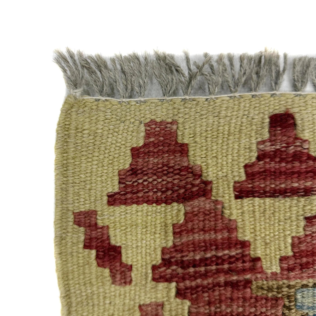 Afghan Vegetable Kilim Rug 3' 5" x 3' 8" Flat-Weave | No. AL701815