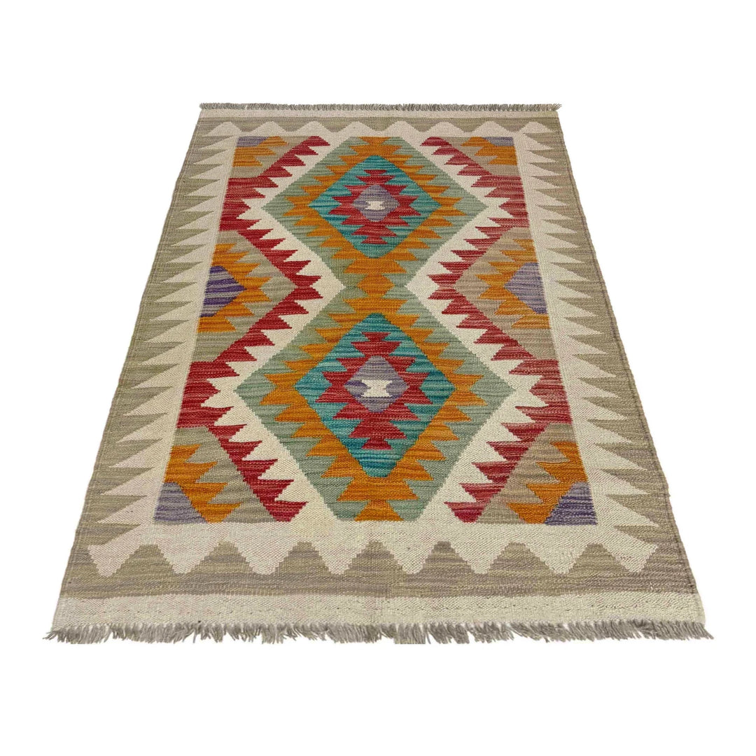 Afghan Vegetable Kilim Rug 2' 9" x 4' 0" Flat-Weave | No. AL702219