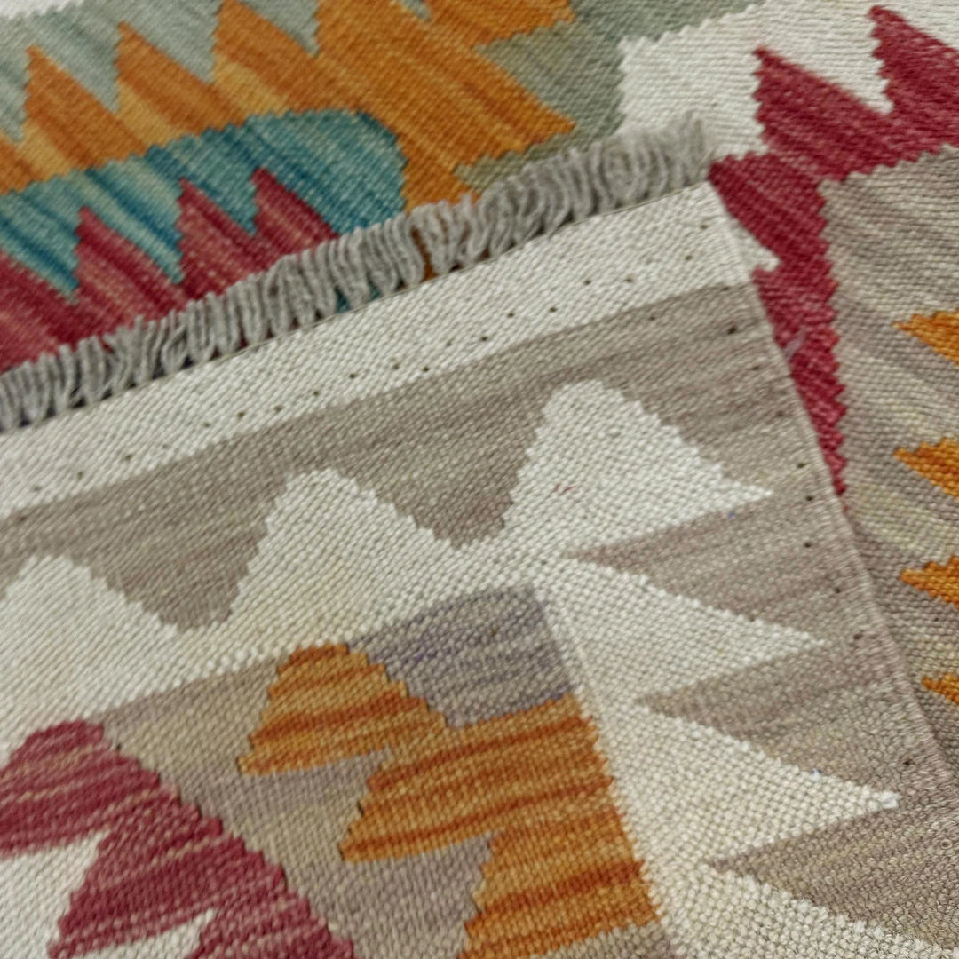 Afghan Vegetable Kilim Rug 2' 9" x 4' 0" Flat-Weave | No. AL702219