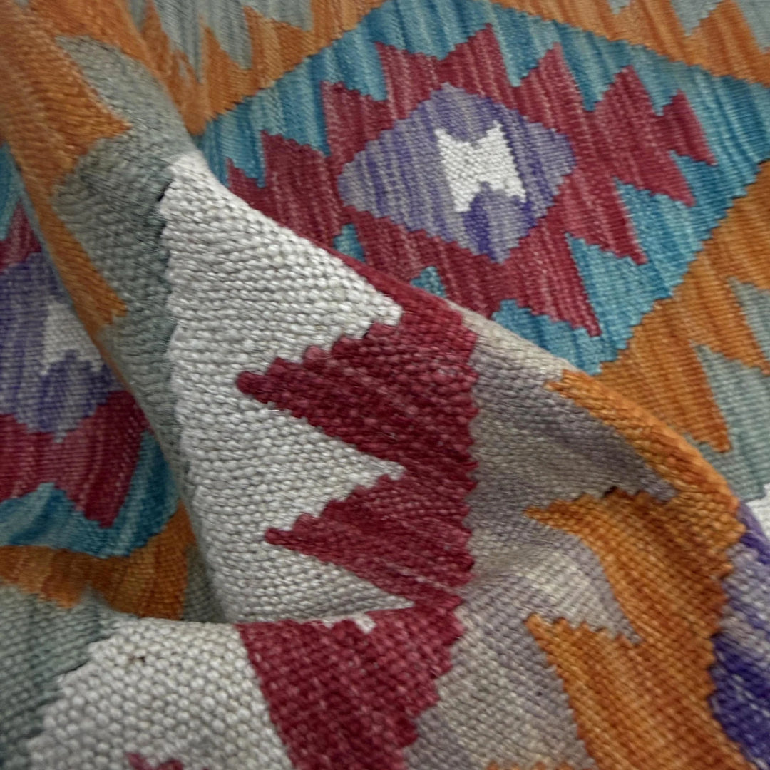 Afghan Vegetable Kilim Rug 2' 9" x 4' 0" Flat-Weave | No. AL702219