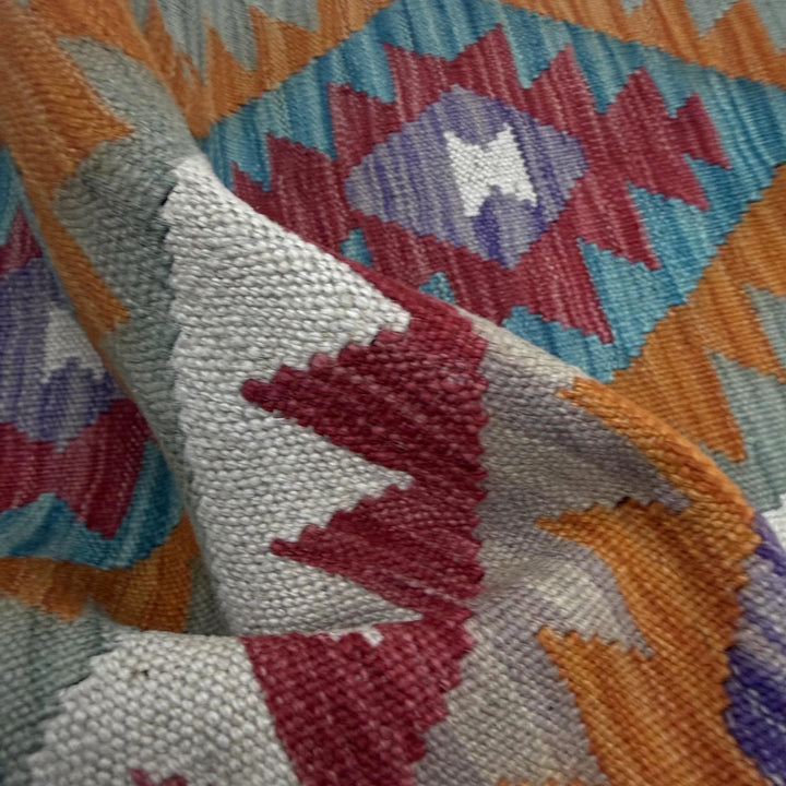 Afghan Vegetable Kilim Rug 2' 9" x 4' 0" Flat-Weave | No. AL702219