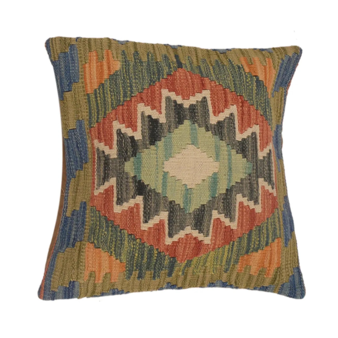 Afghan Cushion 1' 6" x 1' 6" Flat-Weave | No. AL70258