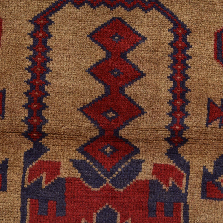 Afghan Prayer Rug 2' 11" x 4' 4" Hand-Knotted | No. AL70273