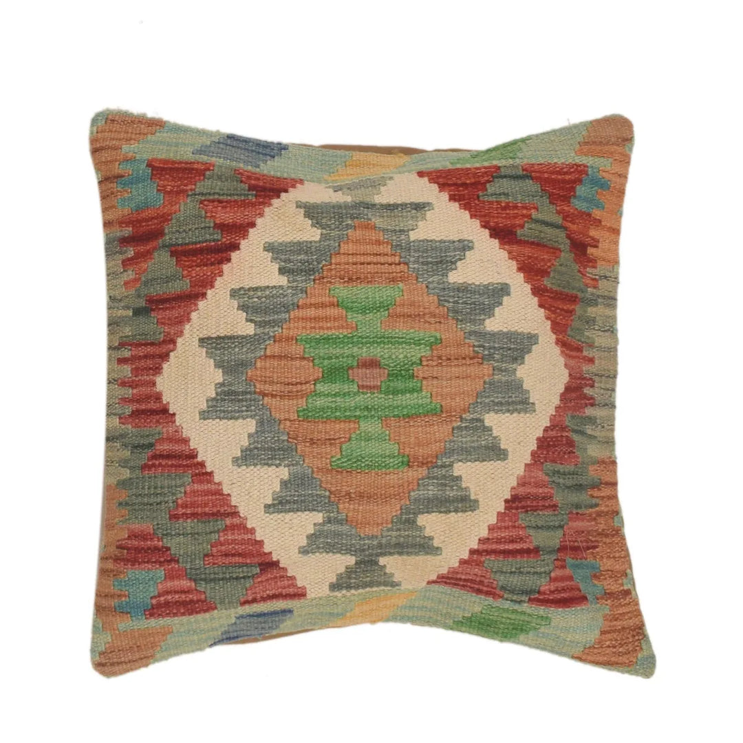 Afghan Kilim Rug 1' 6" x 1' 6" Flat-Weave | No. AL70412
