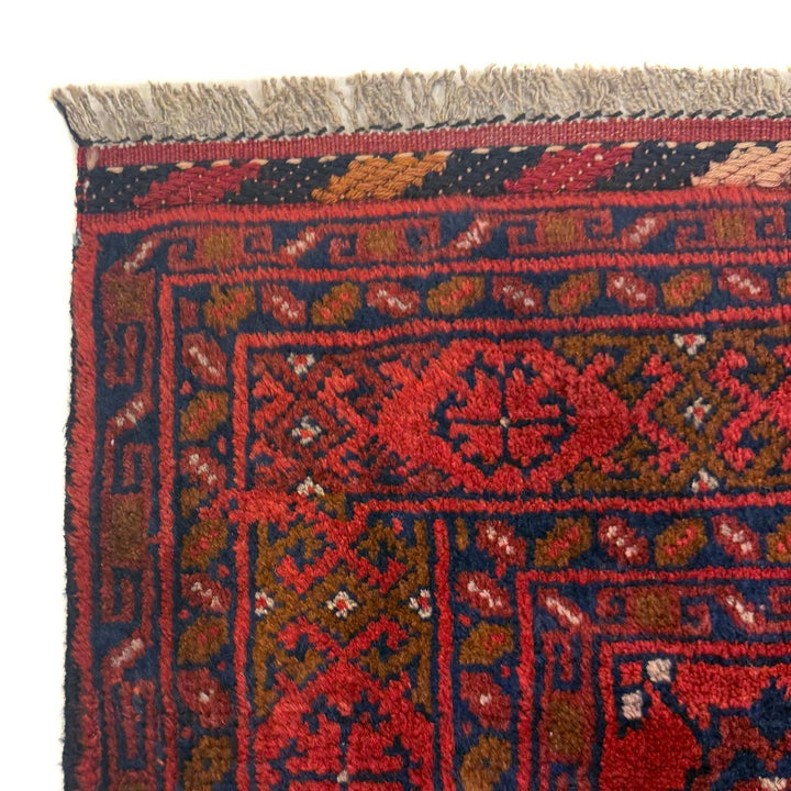 Red Afghan Khal Mohammadi Rug 3' 3" x 5' 5" Hand-Knotted | No. AL70418