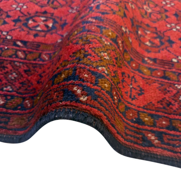 Red Afghan Khal Mohammadi Rug 3' 3" x 5' 5" Hand-Knotted | No. AL70418