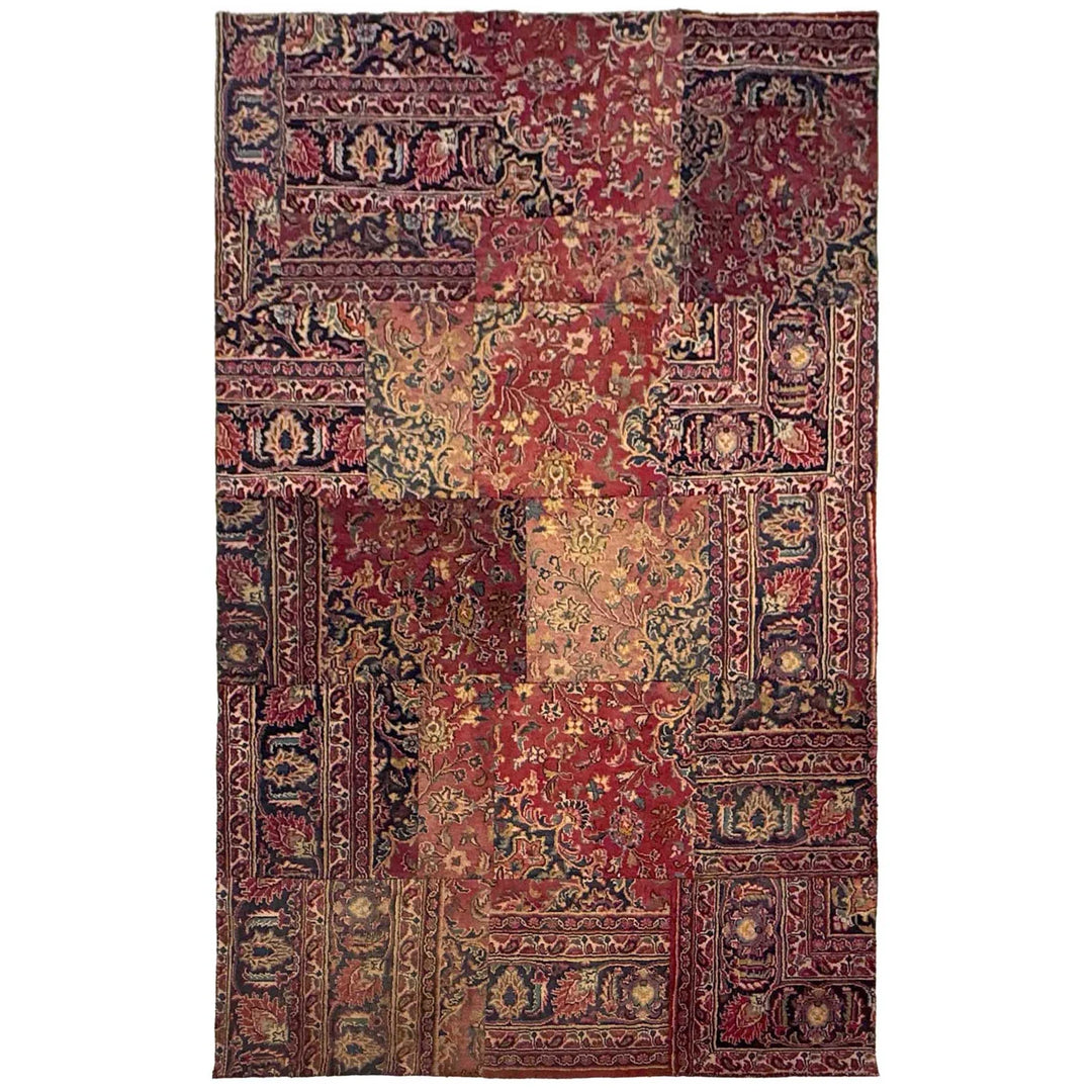 Afghan Patchwork Rug 5' 0" x 7' 10" Hand-Knotted | No. AL704819