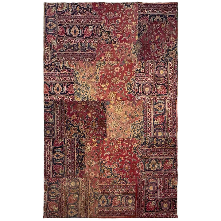Afghan Patchwork Rug 5' 0" x 7' 10" Hand-Knotted | No. AL704819