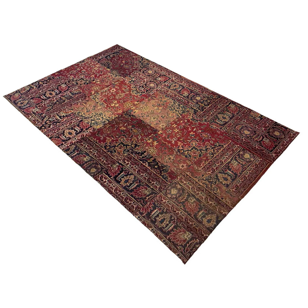 Afghan Patchwork Rug 5' 0" x 7' 10" Hand-Knotted | No. AL704819