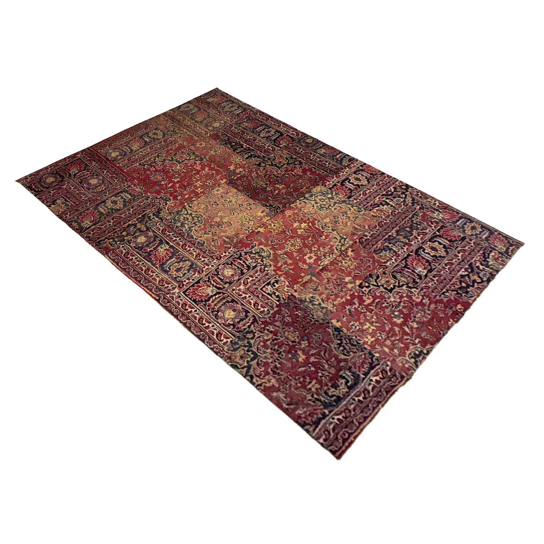 Afghan Patchwork Rug 5' 0" x 7' 10" Hand-Knotted | No. AL704819