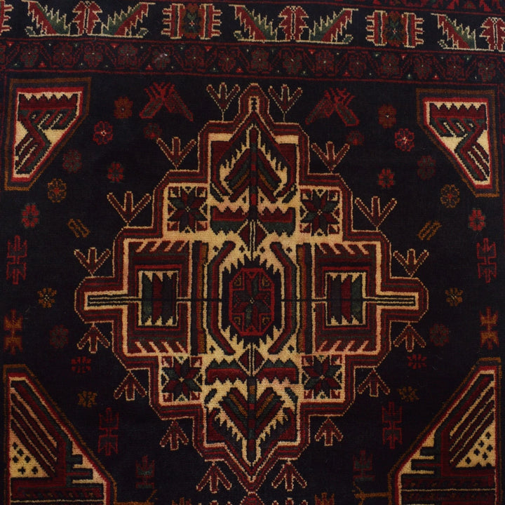 Afghan Baluchi Rug 3' 11" x 5' 3" Hand-Knotted | No. AL70548