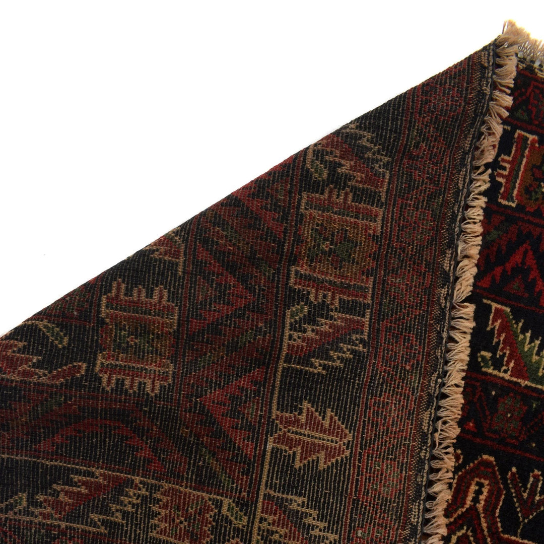 Afghan Baluchi Rug 3' 11" x 5' 3" Hand-Knotted | No. AL70548